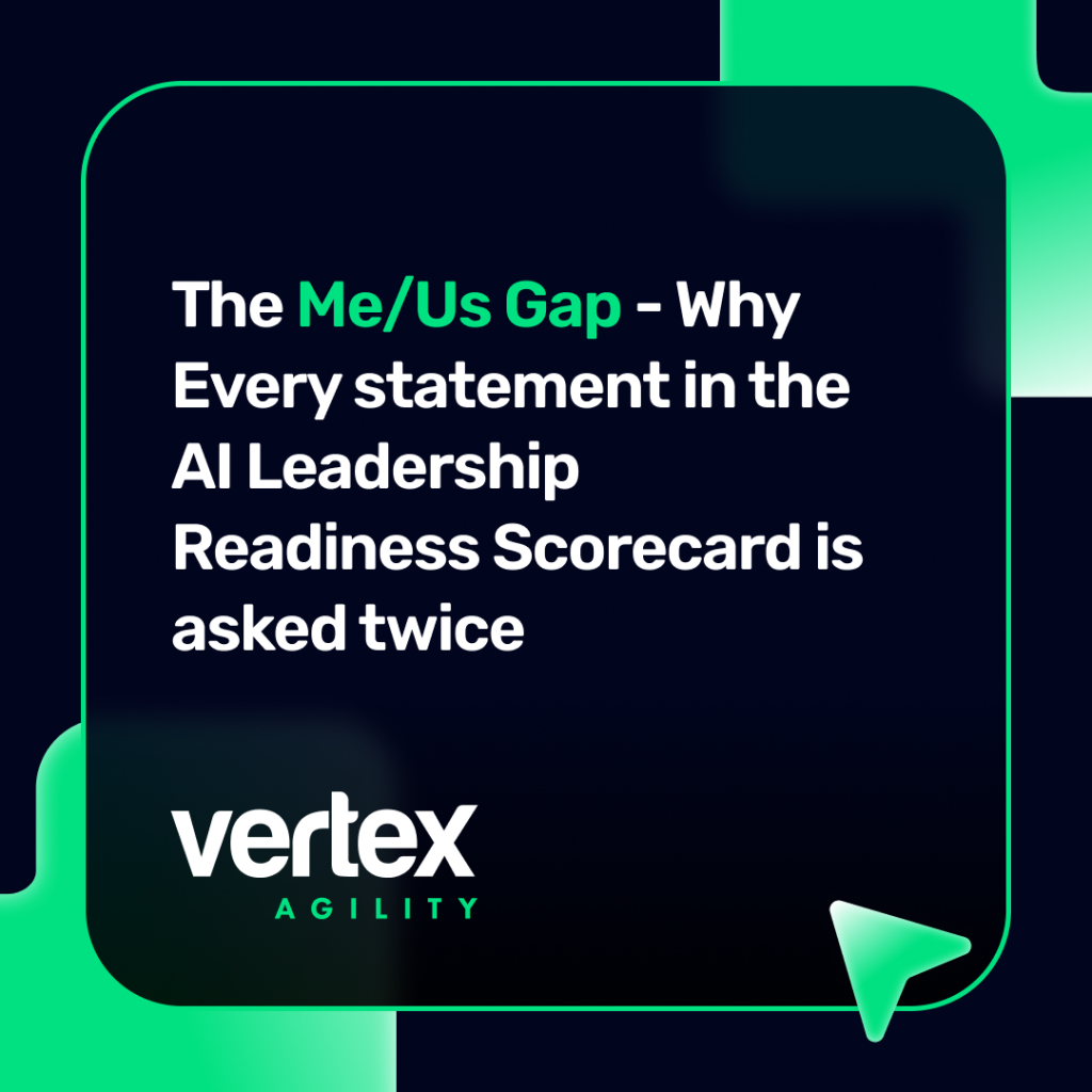 The Me/Us Gap - why every statement in the AI Leadership Readiness Scorecard is asked twice